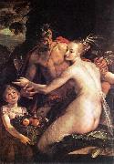 AACHEN, Hans von Bacchus, Ceres and Cupid oil on canvas